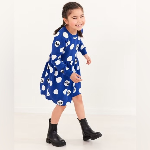 Hanna Andersson Print Knit Dress Pandas - Picture 2 of 5